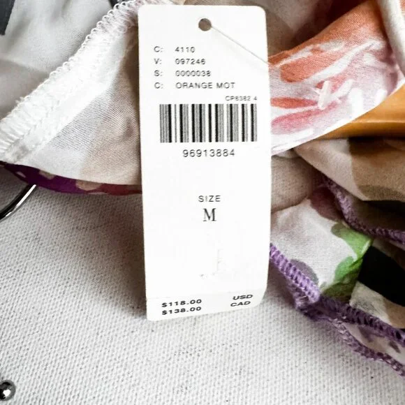 By Anthropologie Tiered Ruffled Blouse Chiffon Light Pastel Floral M - Picture 5 of 5